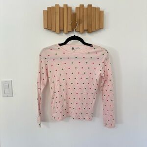 GAP Girls Pink Tee with Pink and Green Dots, Size XL